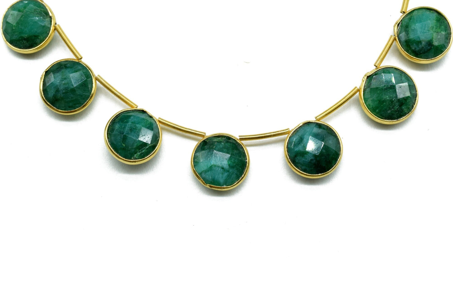 Emerald 10mm Faceted Round Shape bezel charms ,Emerald Faceted Gemstone JewelryMaking Component,Emerald charms,Brass charms