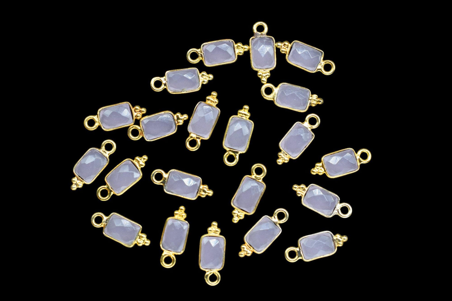Rose Quartz Charms Pendant/Buguette Shape Pendant/Handmade Pendant/Tiny Pendant/Necklace Connector jewelry/Women Jewelry/B'day Gift