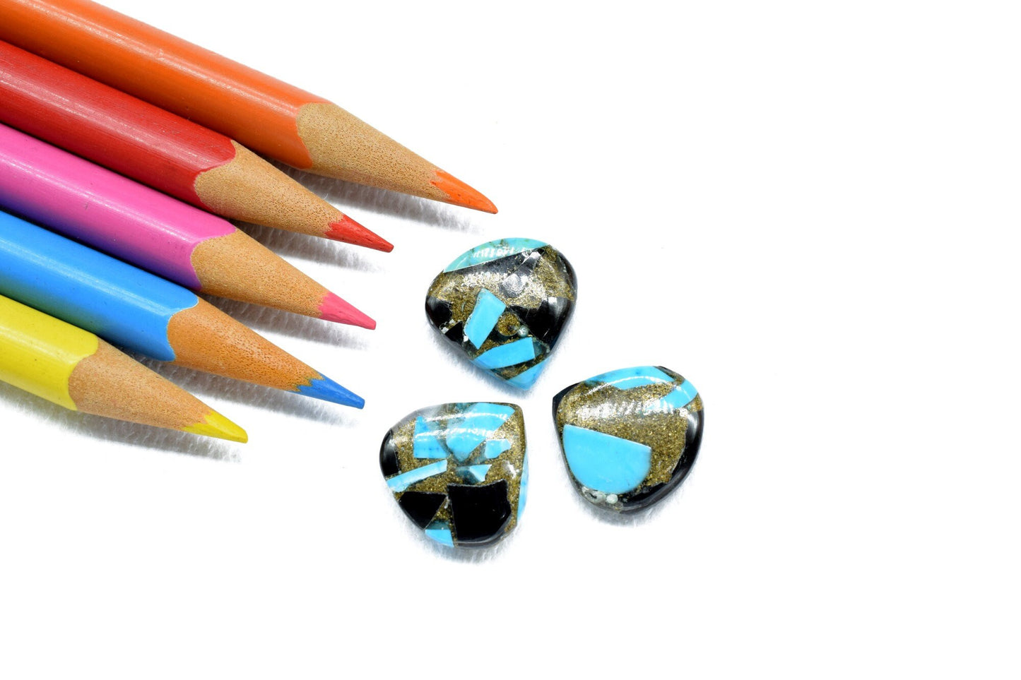 BLACK COPPER TURQUOISE Smooth Heart Shape Briolettes,14mm size.Rare Copper Turquoise Smooth Heart Shape Briolettes | Rare Copper Turquoise