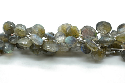 Labradorite 10 Heart Shape Briolettes,Labradorite Drilled briolettes,Labradorite faceted Briolettes strand,beads strand,Labradorite jewelry