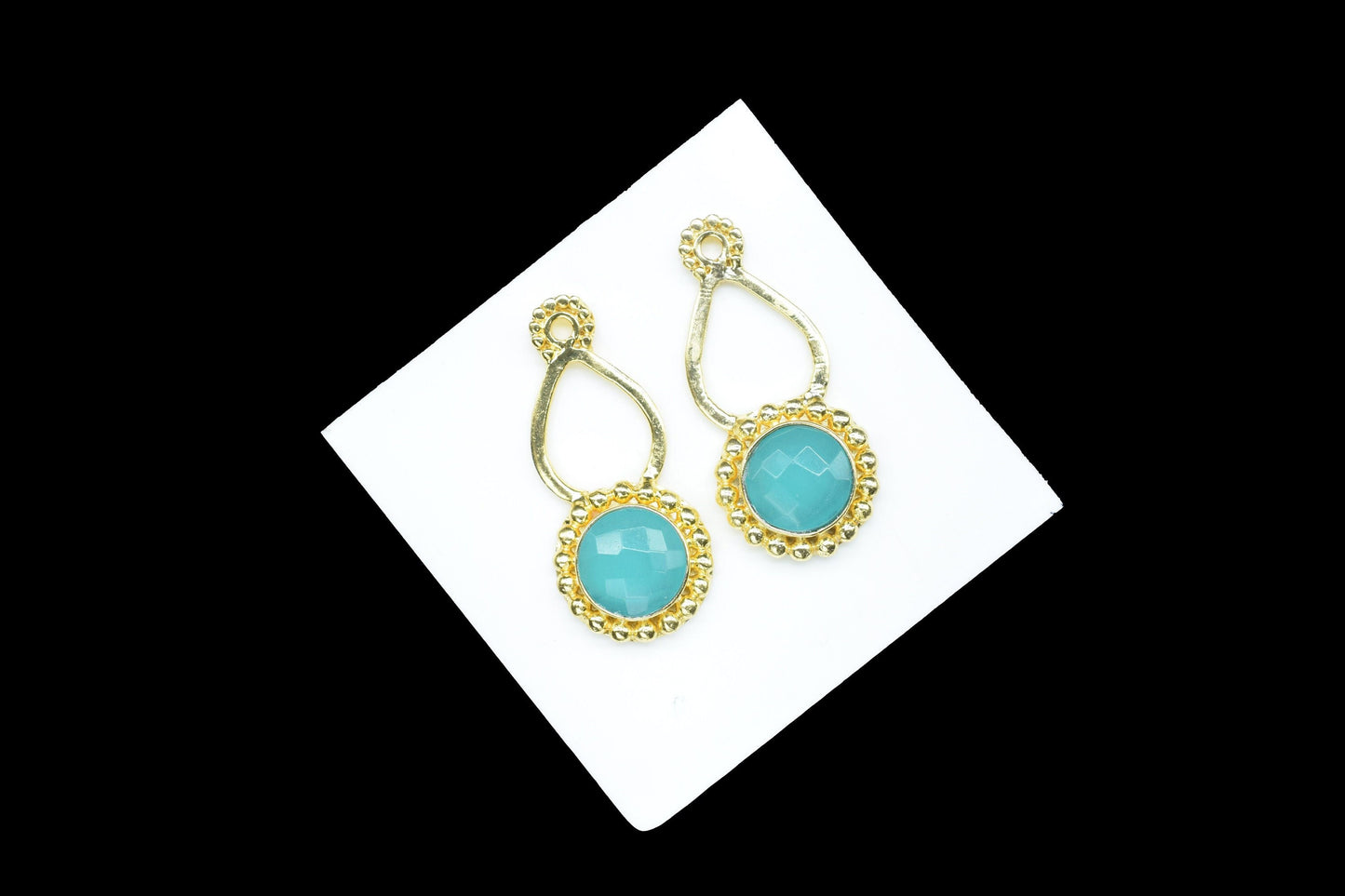 Aqua Chalcedony Designer Pendant/Jewelry making Stone/Chalcedony Pendant Charm/Handmade Jewelry Component/Round Shape Stone/Connector/Gift