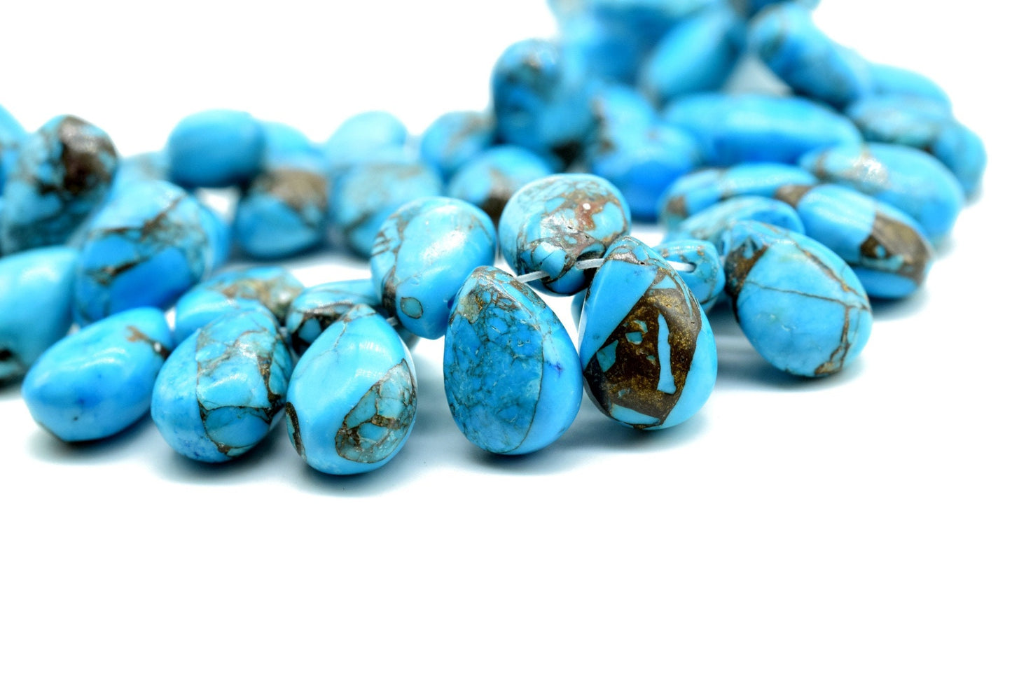 Sky Blue Copper Turquoise 9x13mm Smooth Pear Shape Briolettes,Smooth Pear Shape Beads,Calibrated Gemstones beads,Turquoise Briolette beads