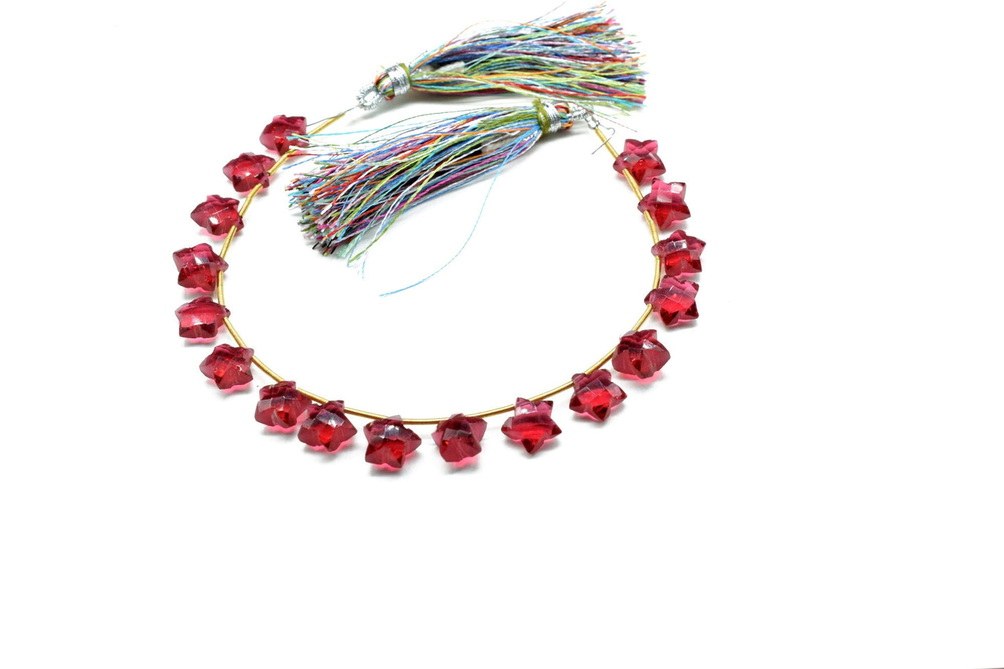 Pink Tourmaline  9MM Star Shape Briolettes Beads 7" Full Strand Pink Color Super Fine Quality,Super Sparkle Fine Cut Fancy Shape Briolettes