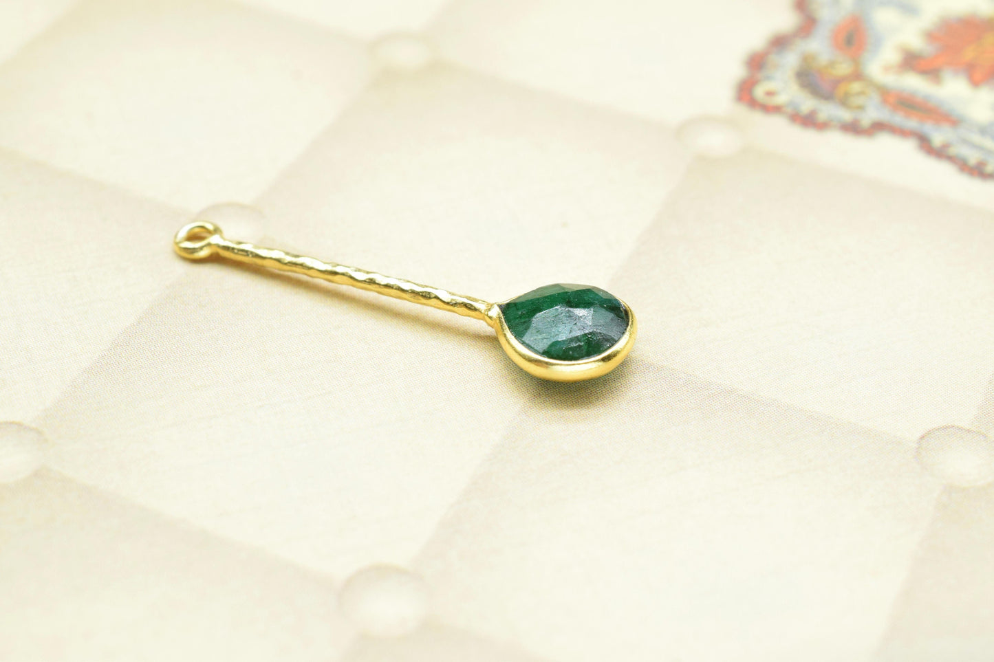 Natural Emerald Pendant/Gemstone Component/Faceted Emerald Earring /Single Bail Charm/Necklace Pendant/Heart Shape Charm/Wholesale Supply