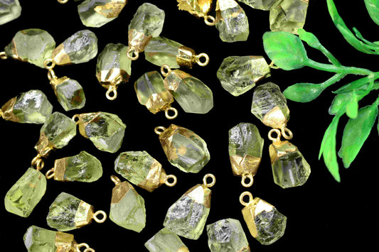 Natural Lemon Quartz Pendants,Yellow Gemstone Gold Plated Pendant,Raw Lemon Quartz necklace,Loose Rough Stone Pendant,Lemon Quartz Raw Stone