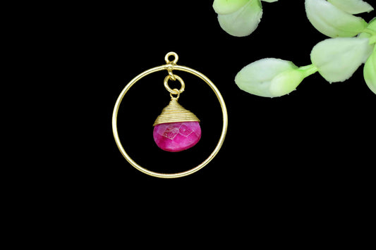 Gemstone Heart Shape Pendant,Heart Beads Dangle Earring,Station Link Supply,Handmade Jewelry,Finding Circle Pendant,Wire Wrapped Component