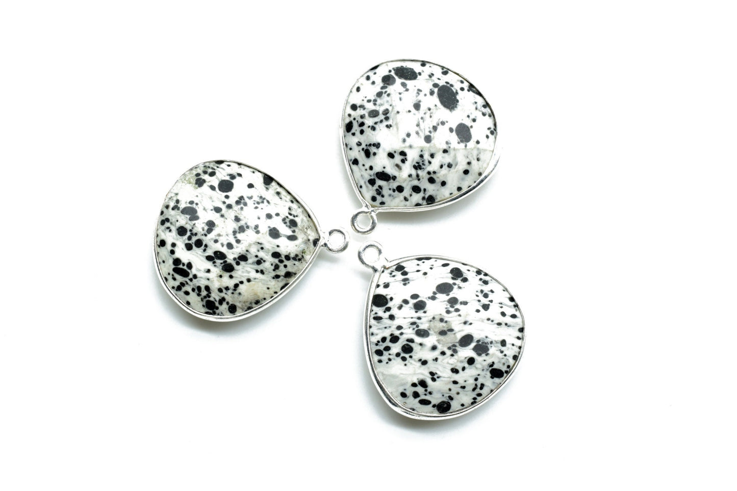 Dendrite Opal 20mm Heart Shape Charm,Dendrite Opal Faceted Heart Shape Connector,Bezel Heart Shape Connector,Single Flat Bail links, charms