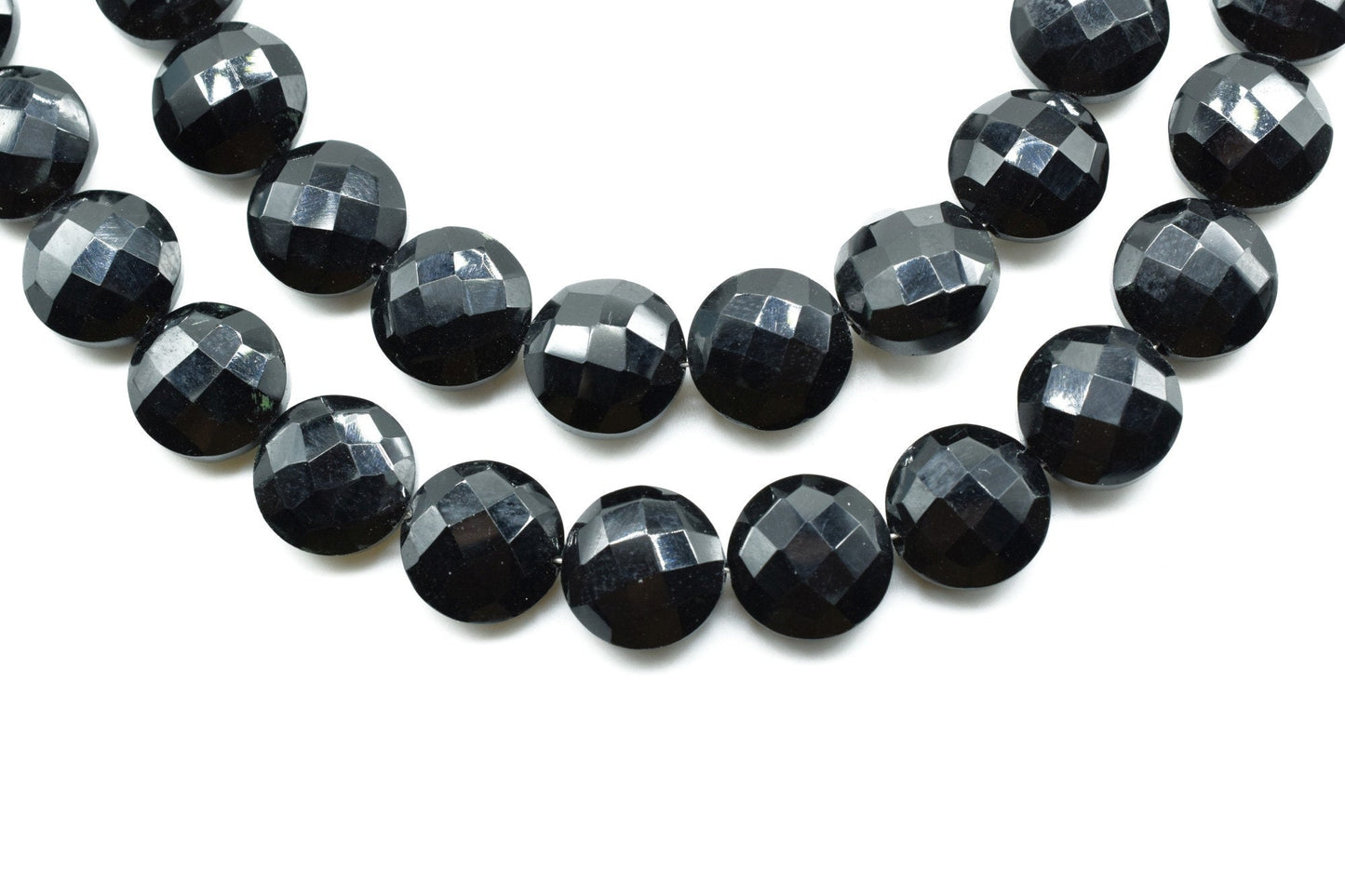 Black Onyx Faceted 10mm Coin Briolettes Beads,Natural Gemstone Strand,Jewelry Making Supplies,Super Quality Black Onyx Faceted Coins beads