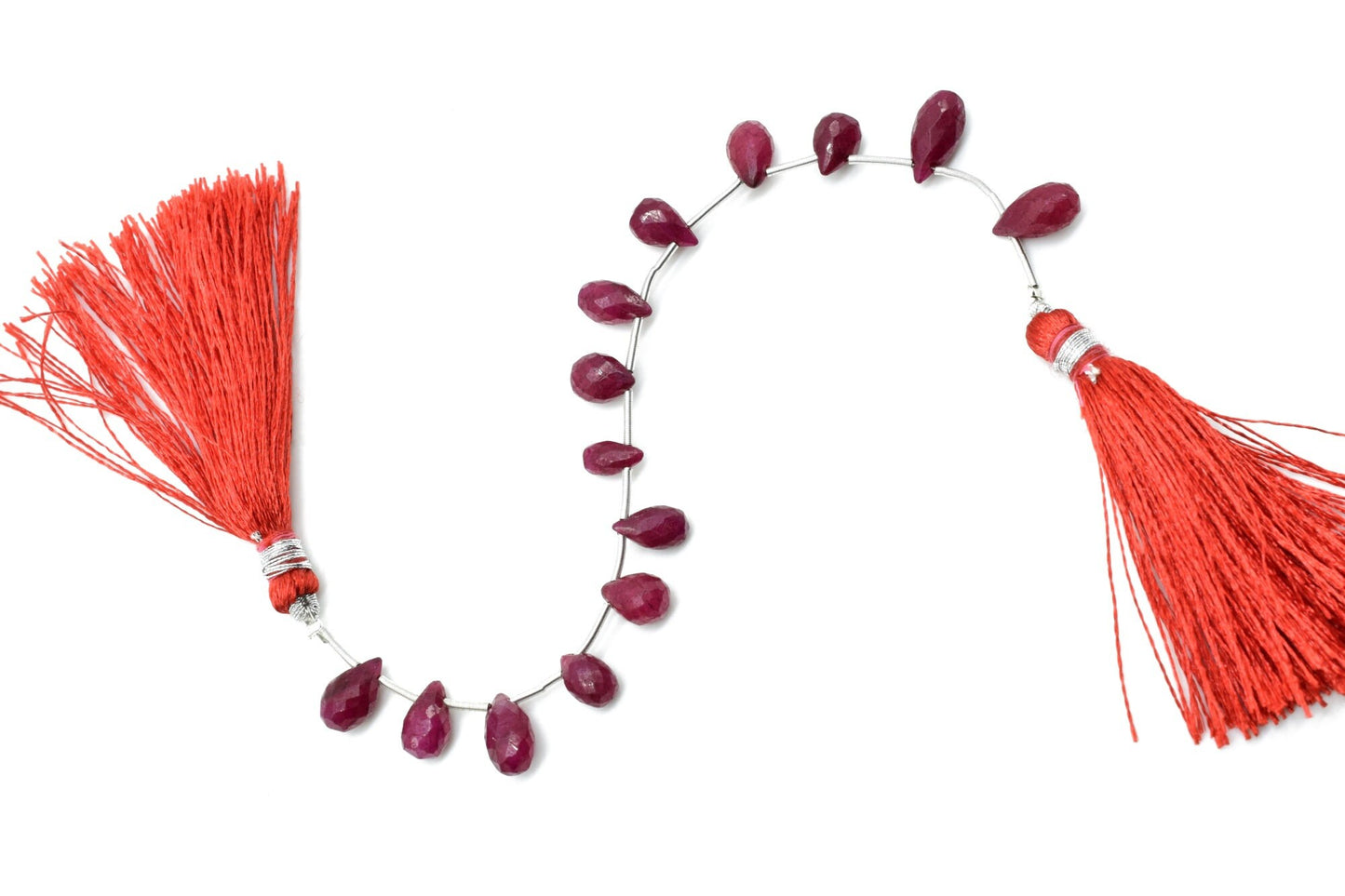 Ruby Drop Briolettes,Ruby drops strand,Jewelry making beads,Supplies beads,Ruby Pear shape Briolettes strand,Gemstone Briolette Drop,gift