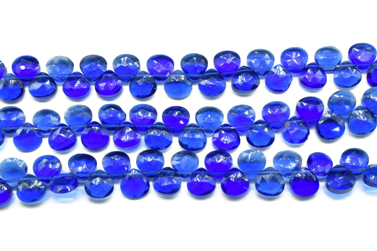 Blue Sapphire Quartz ,6mm Heart Faceted Beads,Heart Shape Briolettes,Loose Gemstone Beads,AAA Quality,jewelry making Craft,Handmade,Gift