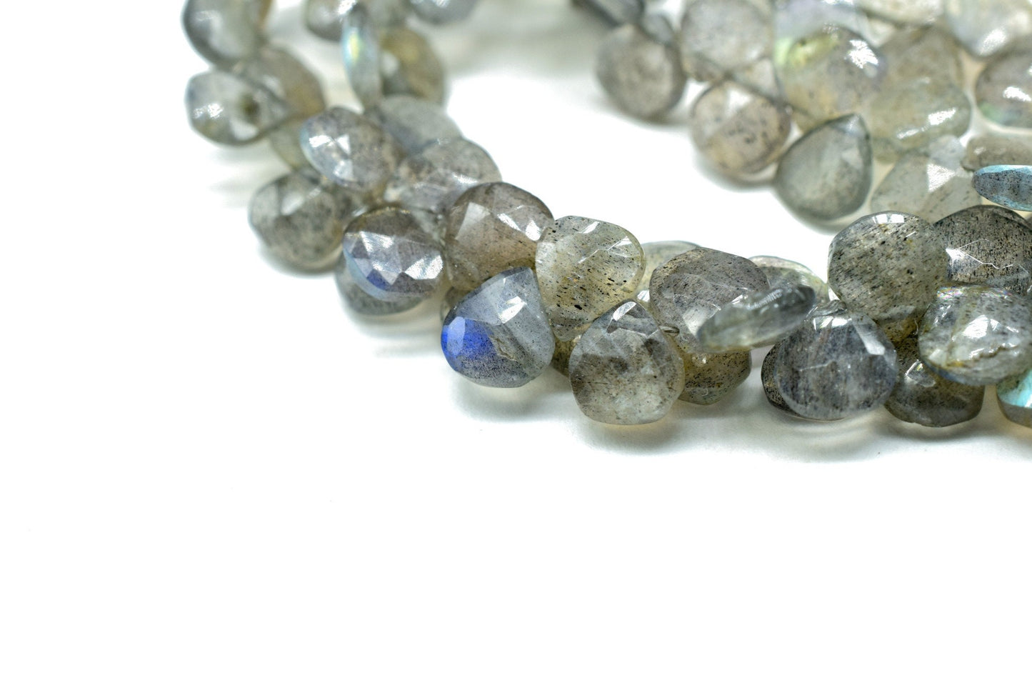 6mm Heart Faceted Beads Labradorite Faceted Briolettes,AAA Quality,June Birthstone Jewelry,Wholesale Gemstone beads,Jewelry Making,Gift