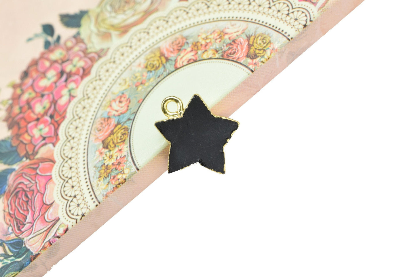 Handmade Black Onyx Pendant,Gemstone Star Jewelry Making Supply,Star Shape Connector,Black Onyx Star Connector,Single Bail Gold Connector