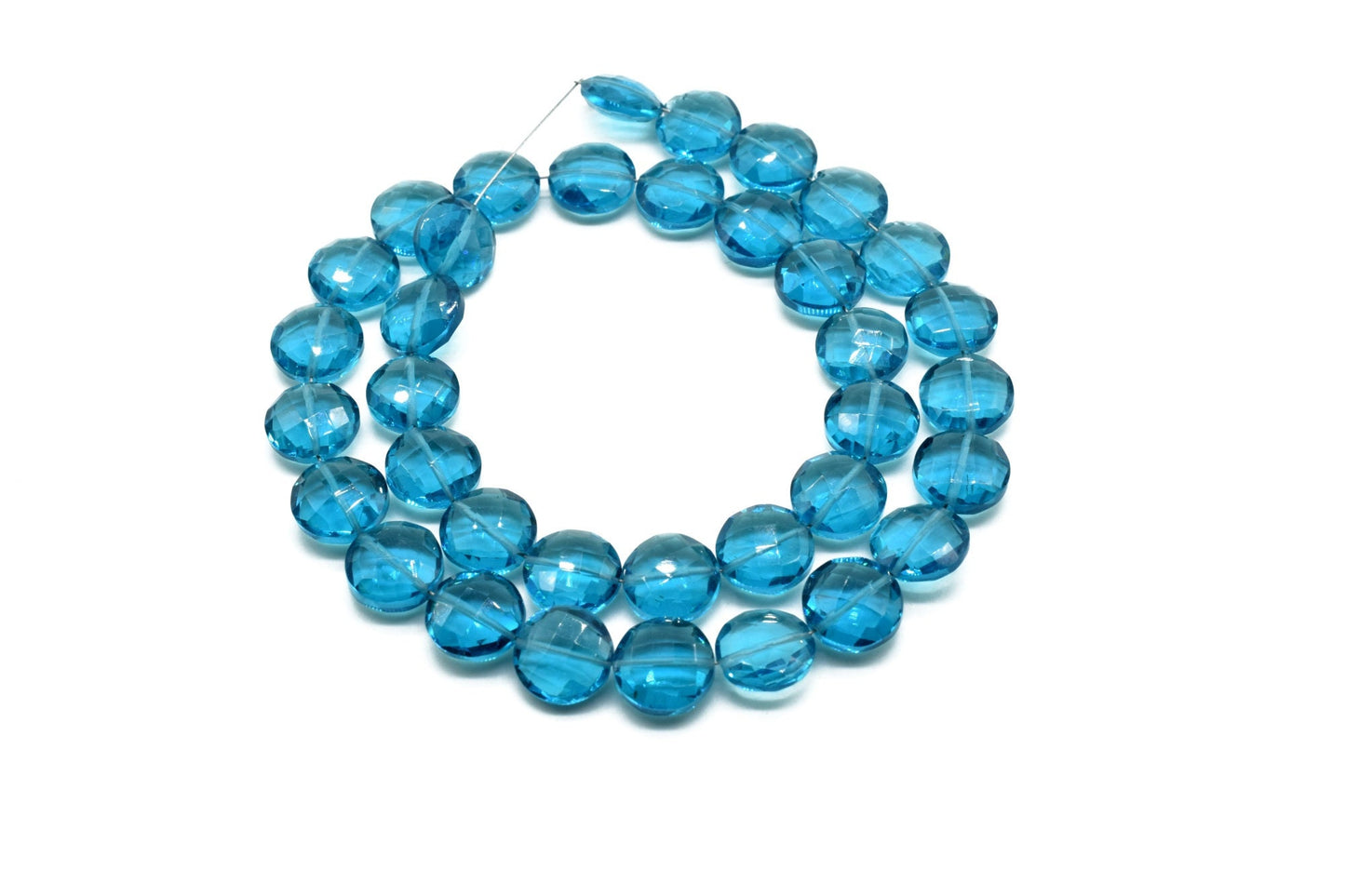 Neon Apatite 10mm Faceted Handmade Coin Shape Straight Drill Briolette Beads,Coin Gemstones Beads, Loose Gemstones, Matching Pair, jewelry