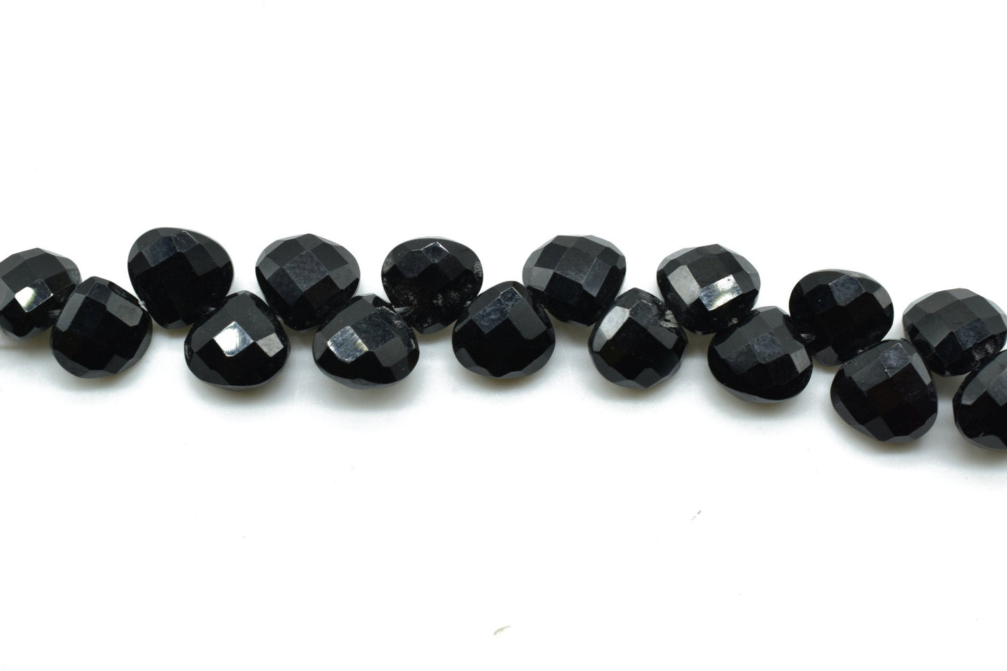 Black Onyx Heart shape 6mm Briolettes,Jewelry making supplies,craft supplies,Black Onyx faceted tiny briolette,beads strand,Black Onyx beads