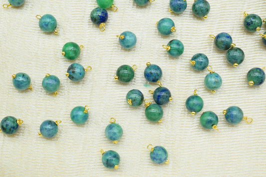 Sediment Imperial Jasper 6mm Round Smooth Beads/Earring Component/Jasper Single wire wrapped Beads/Round Beads Connector/Gemstone Beads/Gift