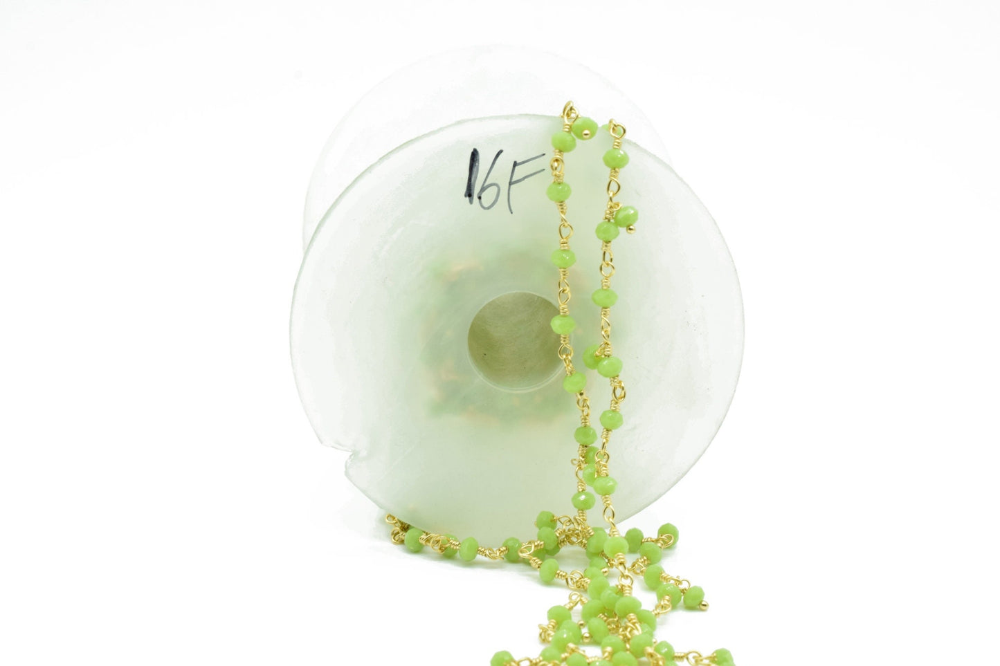 Chrysoprase 3mm cluster Beaded Chain,Chrysoprase Wire Wrapped Chain,Chrysoprase Brass chains,Jewelry Making Chain,Chrysoprase rosary chain,