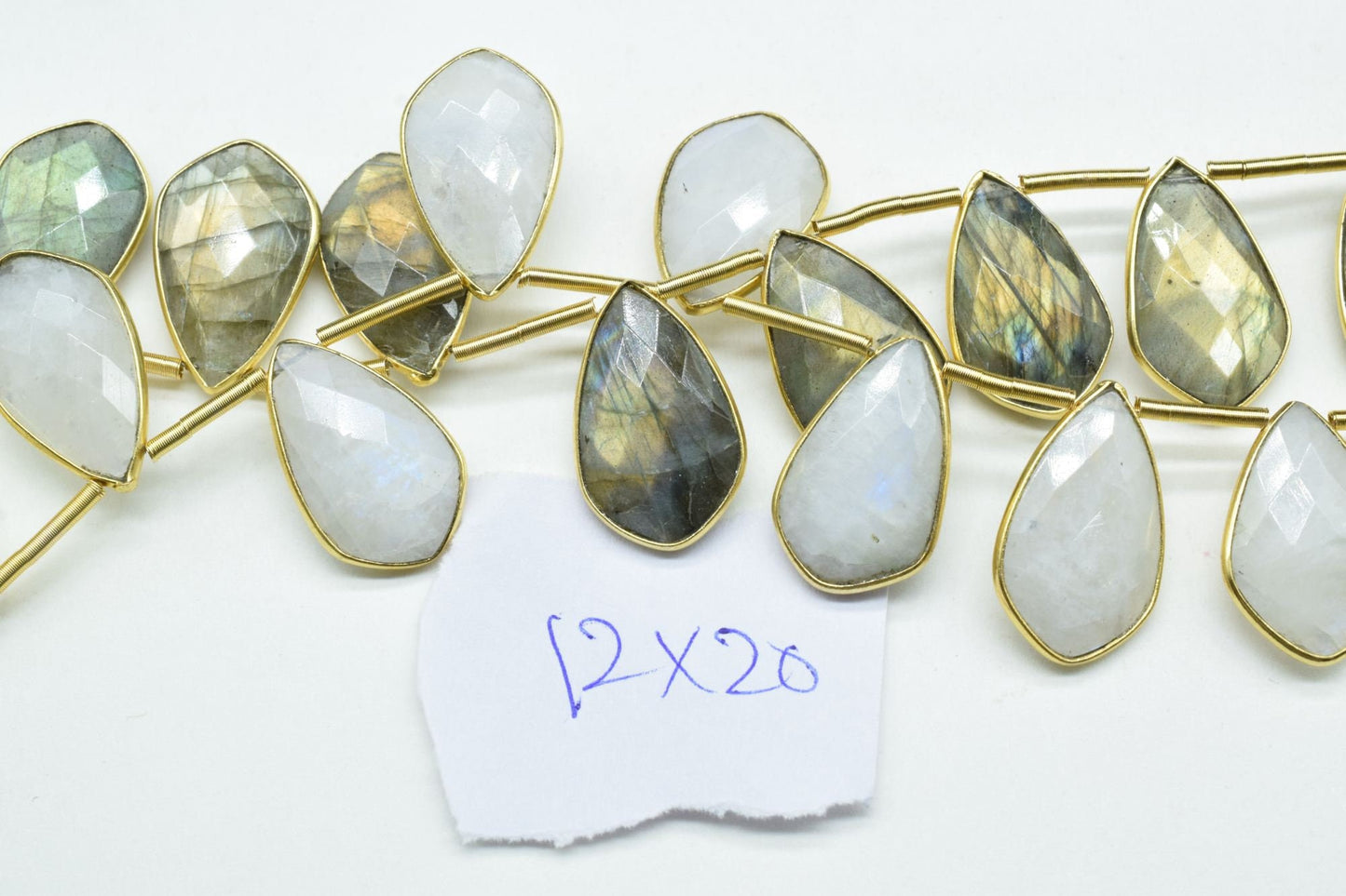 Labradorite 12x20mm Gold plated 10 pieces strand,Labradorite Single Bail  Connector Pendant Making Jewelry Supplies,Natural stone pendant,