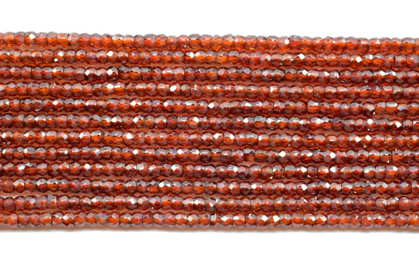 Red Garnet 3mm Faceted Rondelle Beads,AAA Quality Garnet Color Zircon Faceted Rondelle Bead,13" Long Red Color Zircon Faceted Rondelle Beads