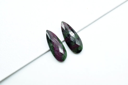 Natural Ruby Zoisite Faceted Pear Shape Briolettes,8x20mm Teardrop Beads,Ruby Zoisite beads,AAA Quality,Jewelry Beads,RubyZoisite Teardrop