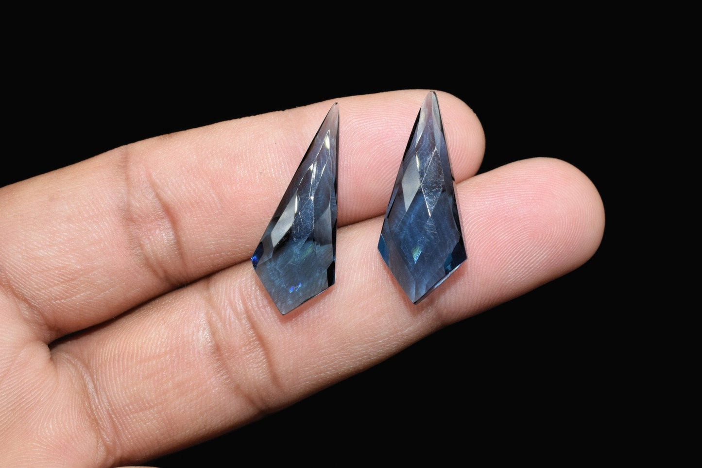 Iolite Quartz Pear Shape Faceted Brioletts,12X27mm Teardrop,Gemstone For Jewelry,Iolite Jewelry Beads,Pear Beads Suppliers,Blue Quartz Beads