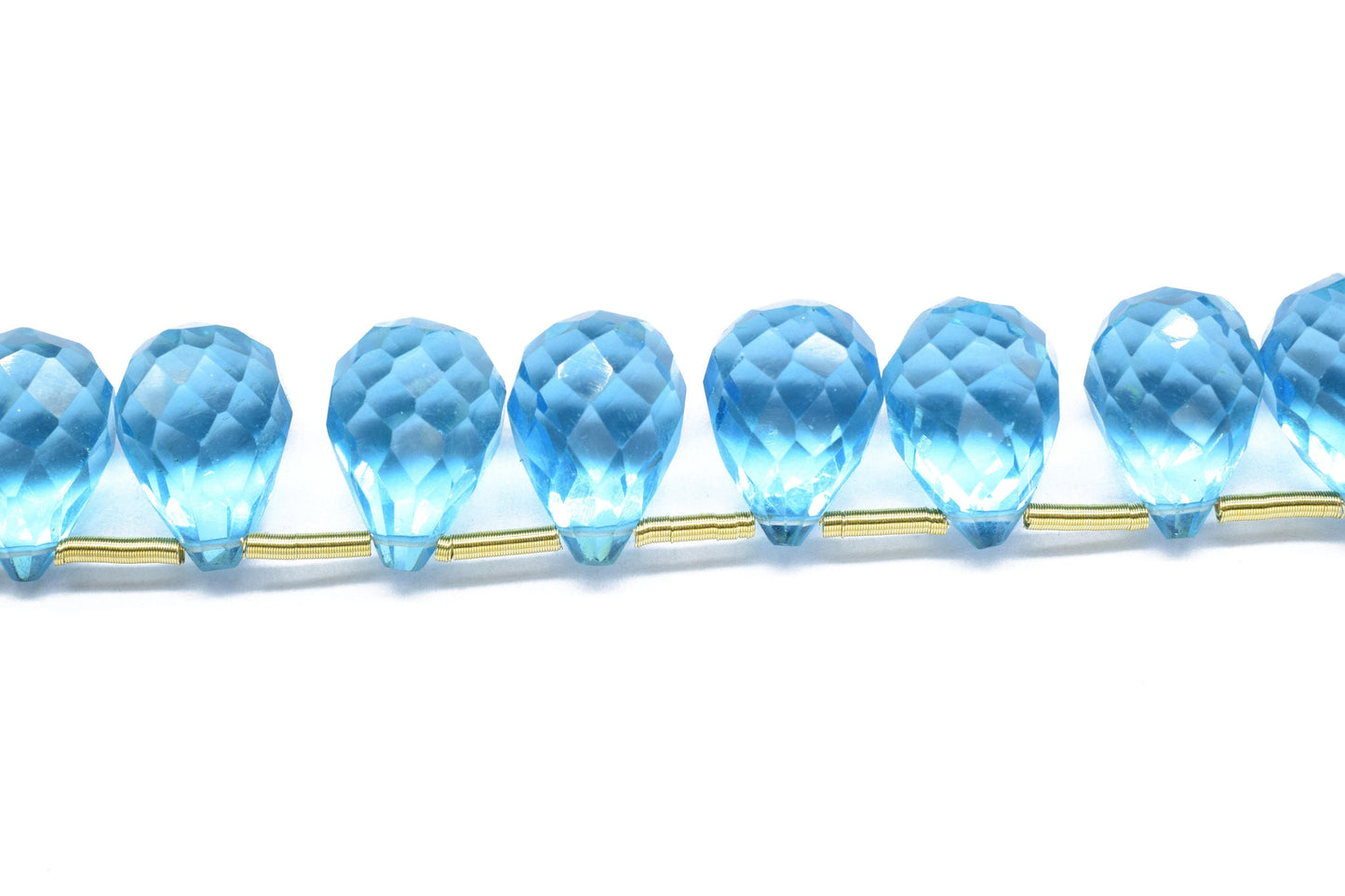 Sky Topaz Teardrop Shape Briolette, 10x14mm Drop Beads , Sky Topaz   Faceted Drop Shape Briolette , AAA Quality Briolette Beads