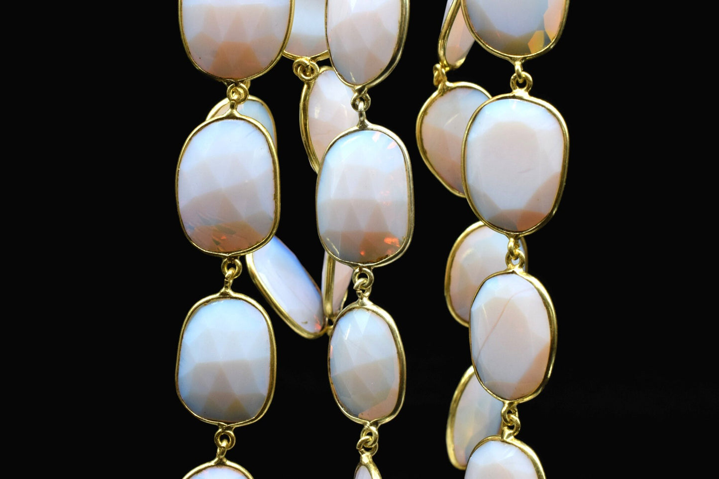 Opalite Faceted Bezel Connector Station Link Chain,Opalite Free form Size Connector Chain,Opalite Bezel Connector Chain,Bracelet Chains