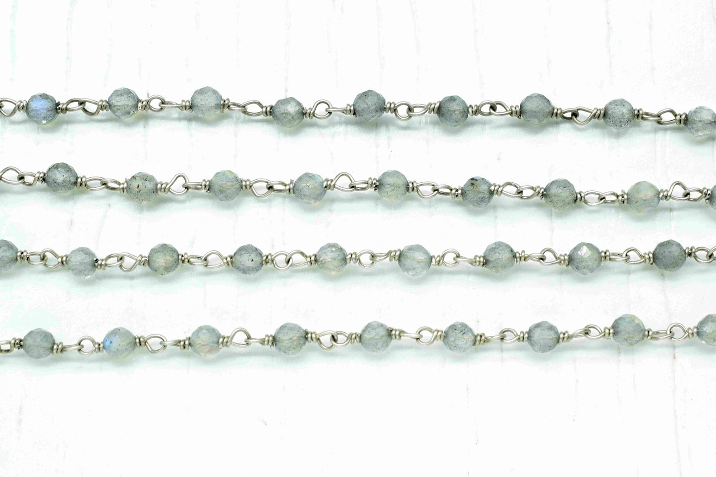 Natural Labradorite Beaded Chain,Labradorite vermeil bead chain,Labradorite 3mm Beaded Chain,Labradorite Gold Plating Wire Wrap Brass chain