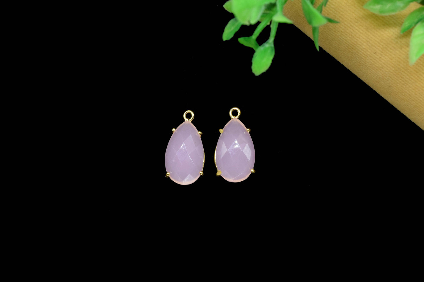 Rose Quartz Faceted Gemstone 12x20mm Pear Shape Connector,Rose Quartz Single bail connectors,Pink Quartz jewelry,Pink Quartz Bezel Pendant
