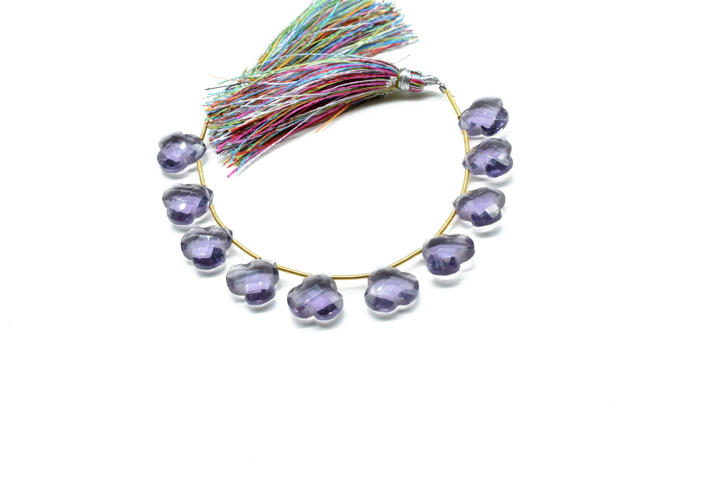 Amethyst fancy Shape Faceted Briolette| Carved Drill Fancy Briolette 5 inch Strand | 10 Pieces,Side Drill |Gemstone Beads for jewelry making