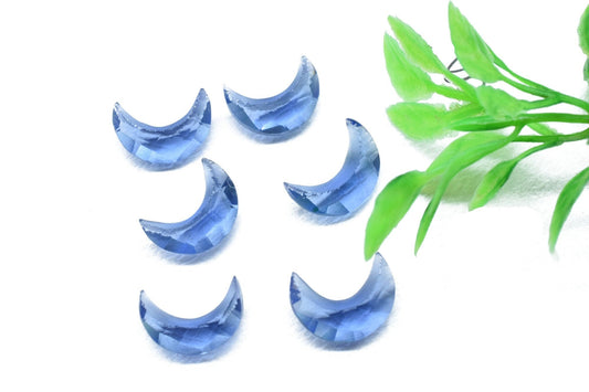 Iolite 15mm moon shape briolettes,Gemstone Faceted briolette,Iolite Moon Shape jewelry,Moon Shape Briolettes,Gemstone Iolite carved Beads