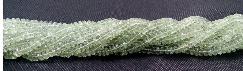 Green Amethyst 8mm Rondelle beads,Natural Faceted Rondelle Green Amethyst Gemstone Beads,Natural Green Amethyst Beads 10 Inches Strands