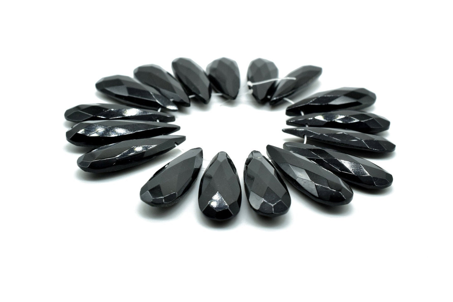 Black onyx Long drop 10x30mm Briolettes,Black onyx T drilled Briolette,Tear Drop Briolettes,jewelry supplies,Top Quality Briolette,Jewelry