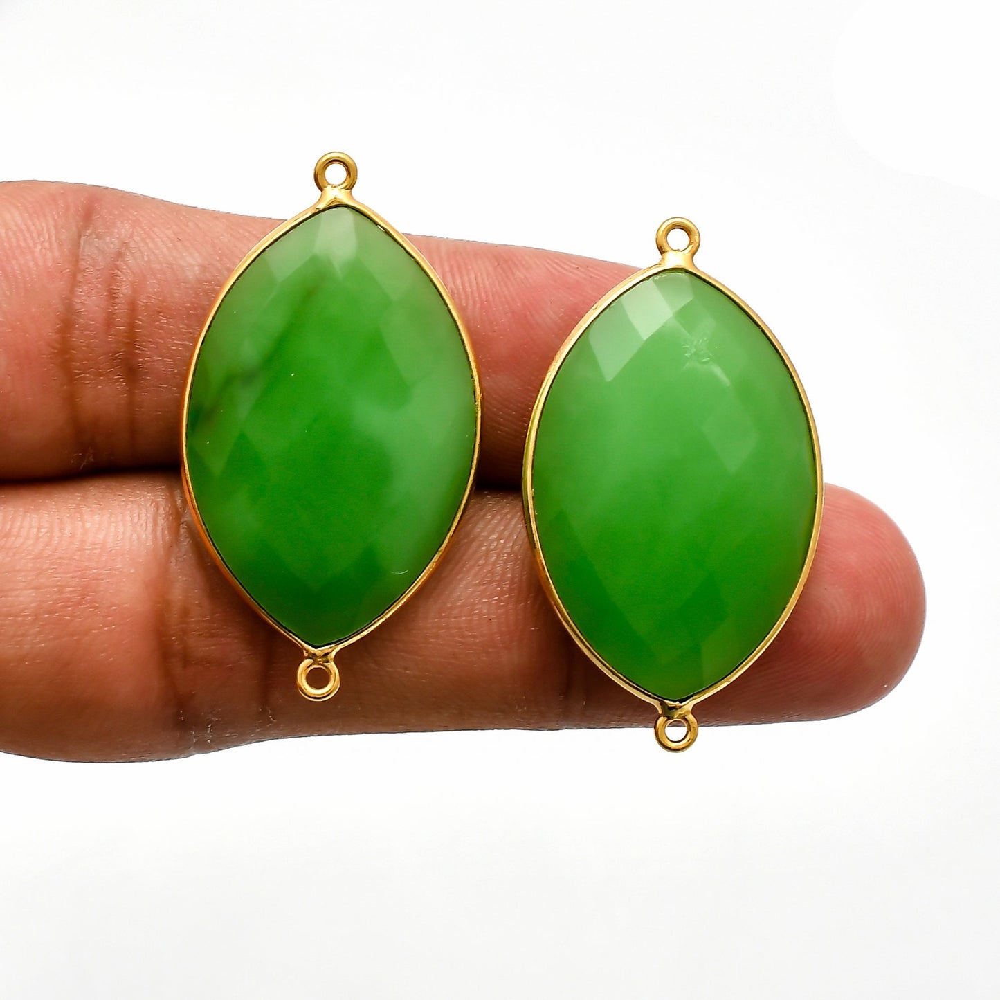 Chrysoprase 20x30mm Marquise Shape bezel,Gold Plated bezel,Chrysoprase Bezel Charm,Gold Vermeil Bezel,jewelry making charm,Gold-Filled bezel