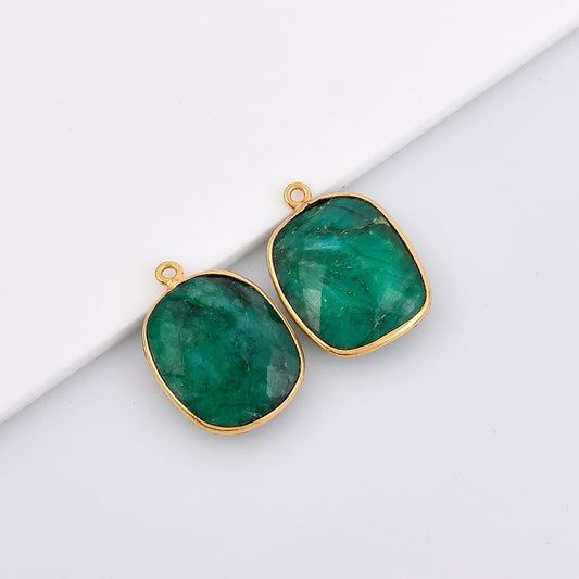 Emerald Bezel,charms,connector,pendant,15x20Rectangle Shape Gold Plated bezel,Beautiful Emerald Bezel,jewelry making charm,Gold Plated Bezel