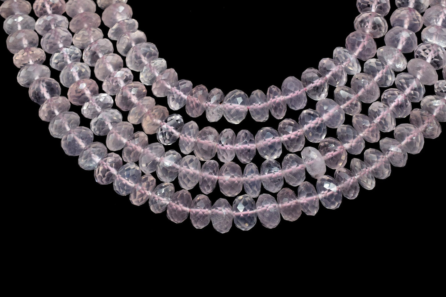 Rose Quartz Beads Grade AAA Genuine Gemstone Faceted Rondelle Loose Beads, 7.5x8mm Size Rose Quartz Beads, Gemstone Faceted Rondelle Beads