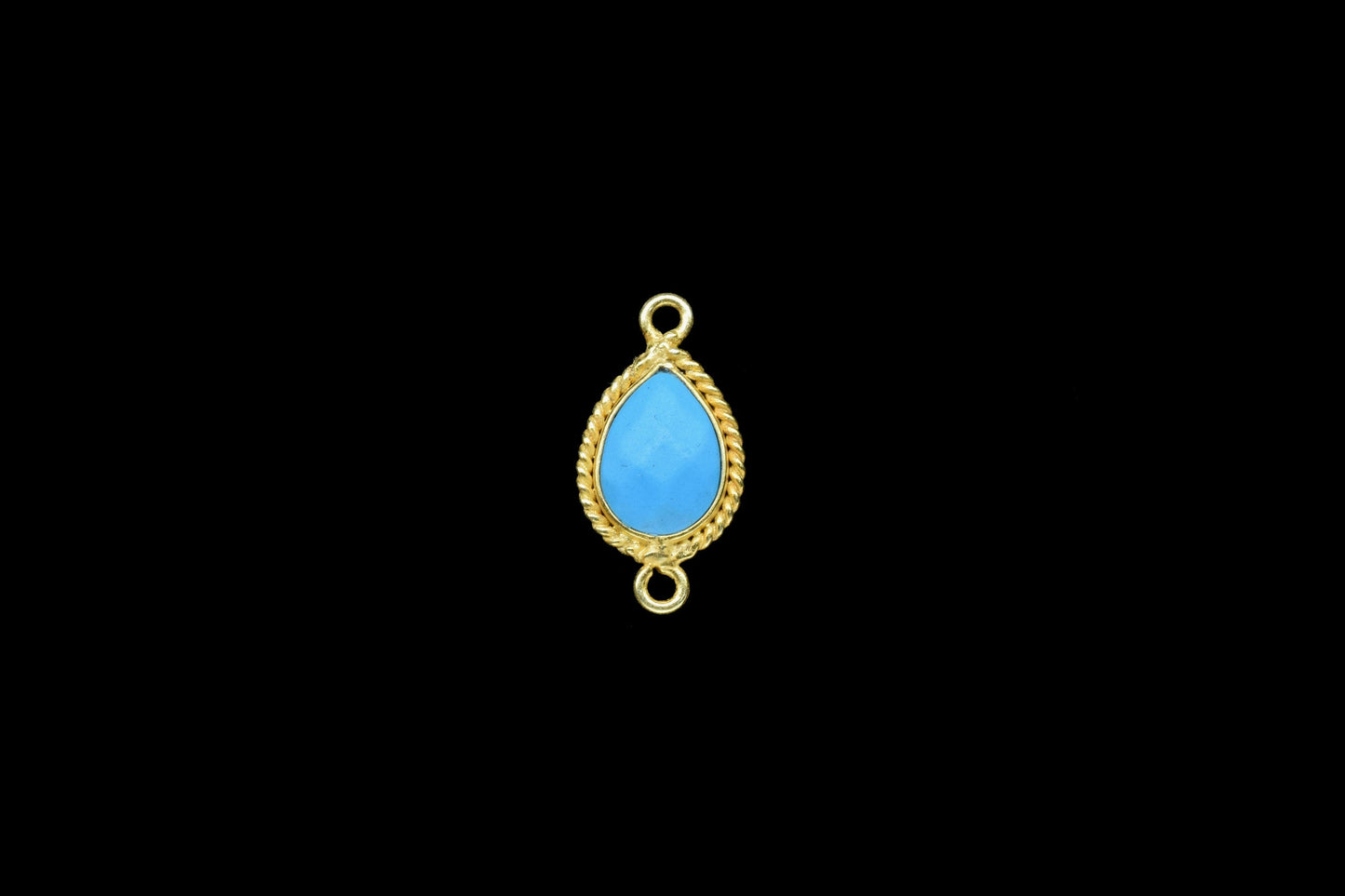 Blue Turquoise 10x14mm Teardrop Bezel charm,Turquoise Teardrop Jewelry,Gemstone Connector Pendant,Teardrop Pendant,Station Bezel Link Supply