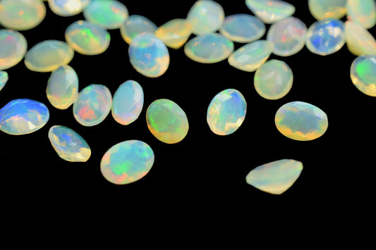 6x8MM Natural Ethiopian Opal Faceted Oval Cut Gemstone,AAA Ethiopian Opal multi flash oval cut Calibrated Size loose gemstone,Oval Cut Stone
