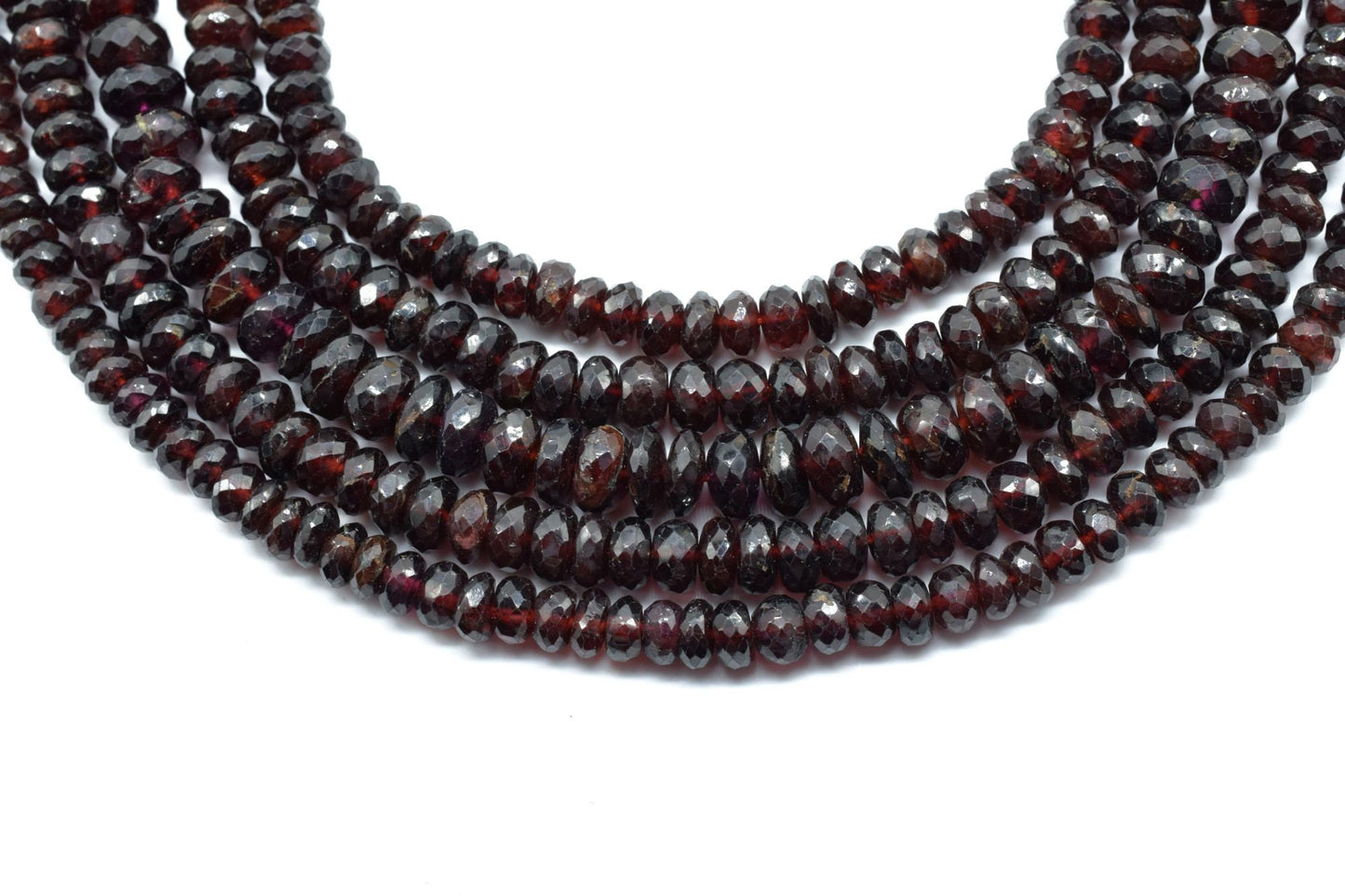 bigger Faceted Natural Red Garnet 6.5mmTo 7.5mm Faceted Rondelle Bead,Sparkly Diamond Cut Gemstone 6 Strand bead,Gemstone For Jewelry Making