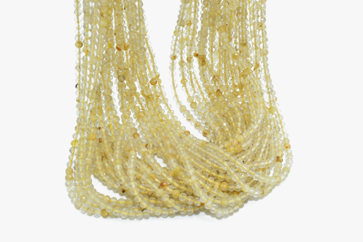 Golden Rutile beads,AAA Fine Quality beads,Micro Faceted Roundell Bead,Beads for Jewelry Supplies,Tiny Faceted Bead,golden beads,13'' strand