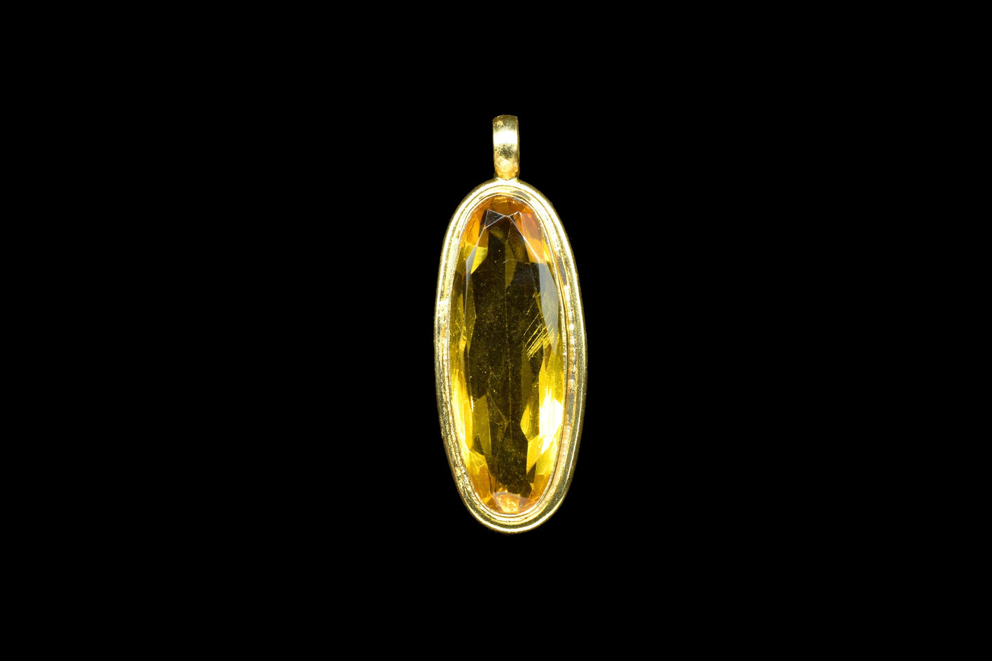 Citrine Oval Shape Pendants Charm,Statement Pendants,Loop Pendant,Brass Pendant Jewelry,Gemstone faceted Long Pendant,Handmade Craft Pendant