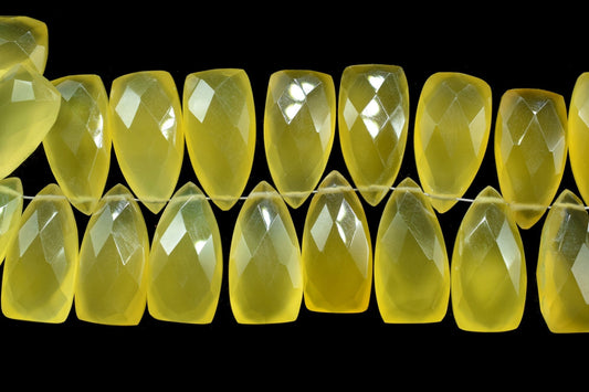 Yellow Chalcedony Faceted Pyramid Shape Briolette,Triangle Faceted beads,Chalcedony Briolettes,Jewelry Making Beads,AAA Briolettes