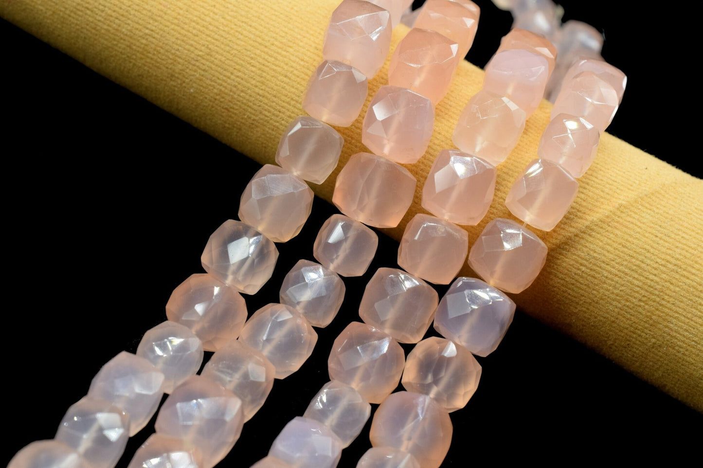 Pink Chalcedony Faceted Cube Beads, Pink Chalcedony Faceted Box,Square Dice Cube beads,8mm Pink Chalcedony Cube,Chalcedony For Jewelry beads