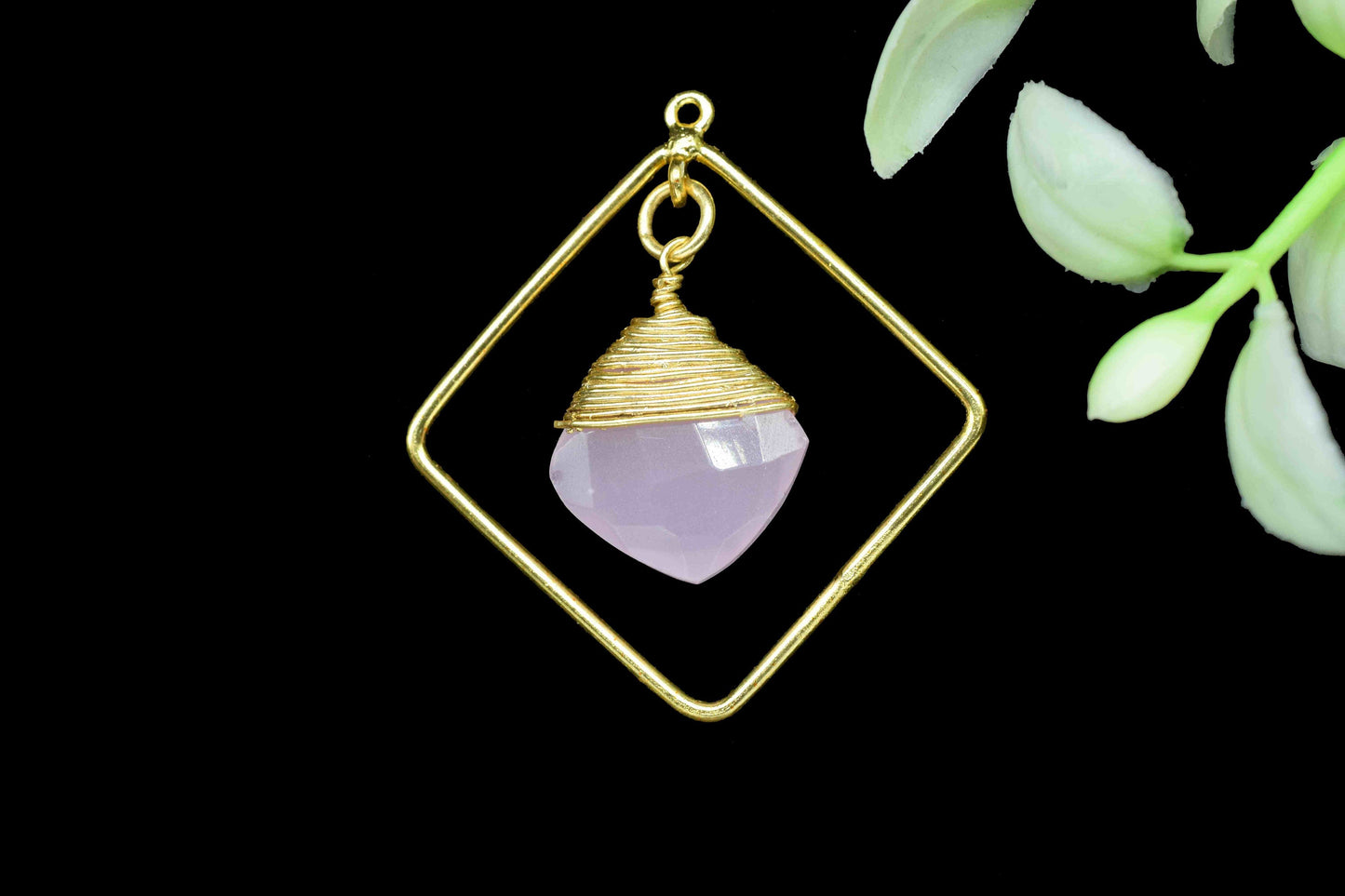 Gemstone Square Bezel Pendant Connectors,Beads Pendant Jewelry,Station Finding Link,Gemstone Craft Supply,Handmade Square Beads Jewelry,Gift