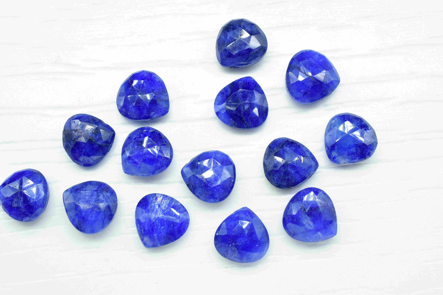 Blue Sapphire AAA Quality Faceted 10mm Heart Shape Briolettes,Blue Sapphire Faceted Heart Shape Beads Briolette,Jewelry Making Supplies,Gift