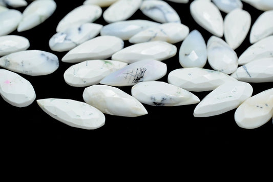 Dendrite Opal 8X20mm Faceted Teardrop Beads,Dendrite Opal Faceted  Briolettes,Dendrite Opal Beads,jewelry making Beads,Opal Briolettes Beads