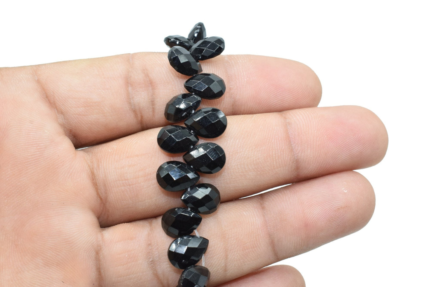 Black Onyx Teardrop 7x10mm Briolettes,Jewelry making supplies,craft supplies,Black onyx Briolettes,Black Spinel briolettes,Black onyx jewels