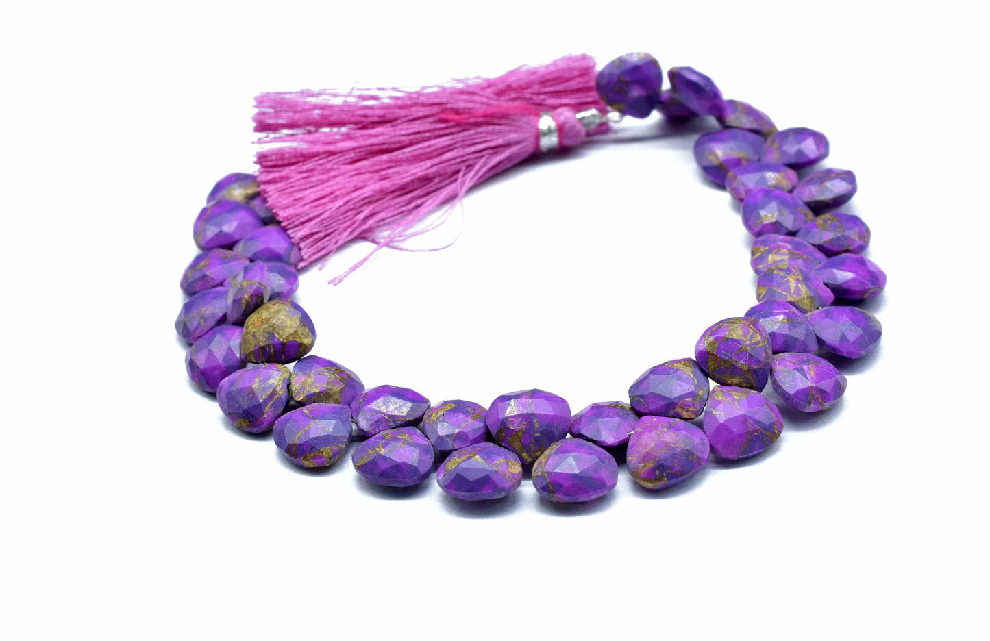Purple Copper Turquoise Beads, 10mm Gemstone Faceted Heart Shape Briolettes,Gemstone Heart Beads,High Quality Gemstone Beads Jewelry Making