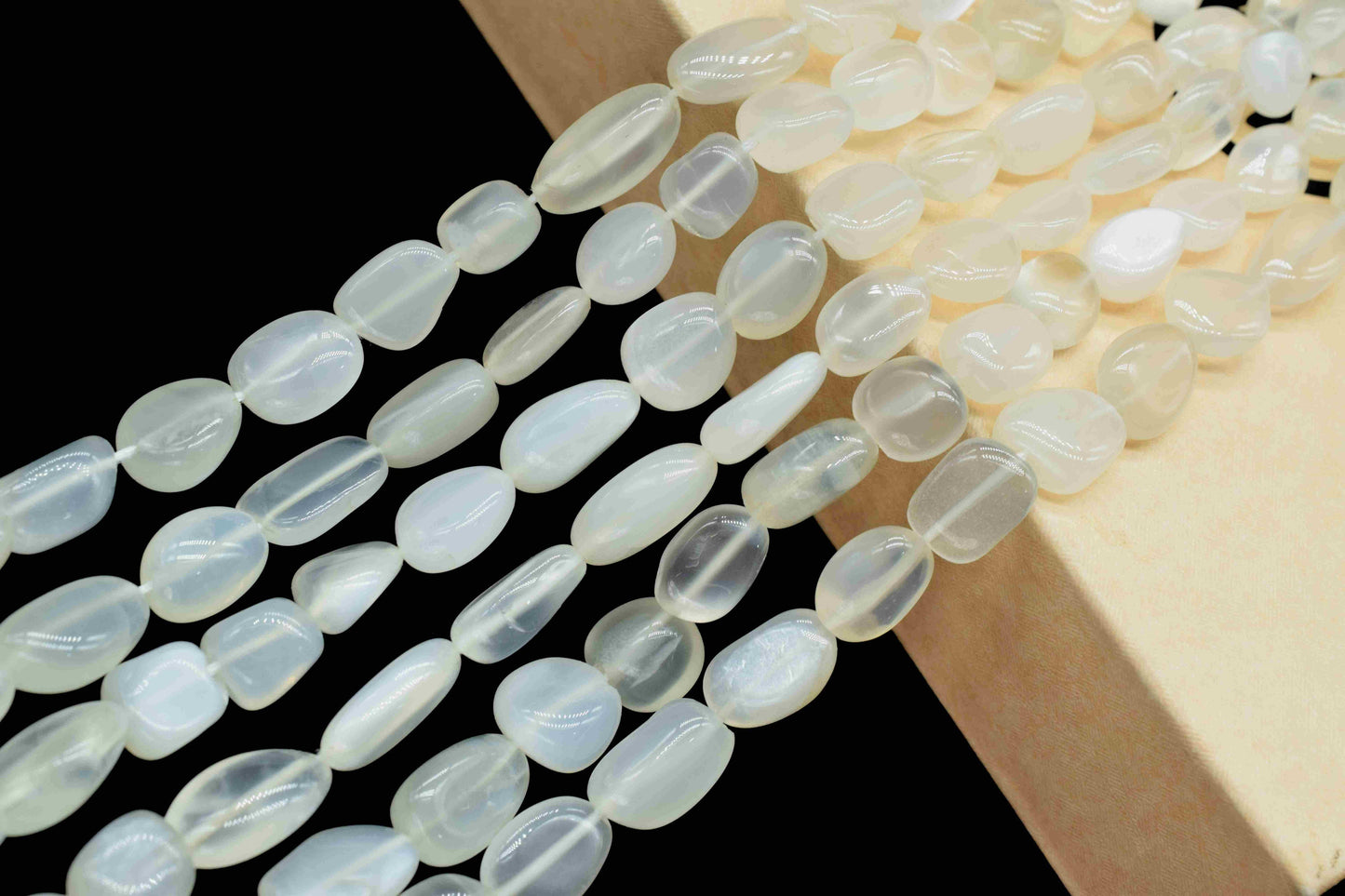 White moonstone Beads Jewelry,handmade Necklace,Gift,White moonstone smooth nuggets,Oval Shape Gemstone Tumble Beads,moonstone nugget Strand