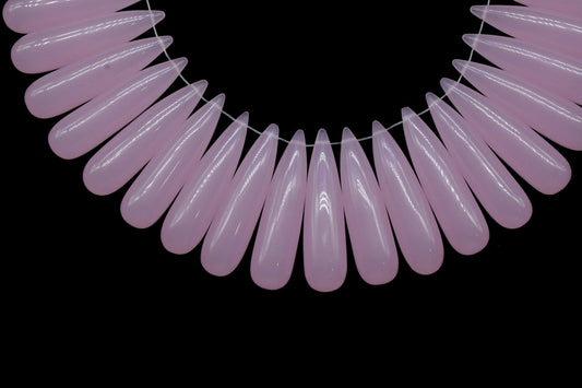 Pink Chalcedony Long drop 8x30mm smooth Briolettes,Top Drilled Gemstone Teardrops,Pink Chalcedony Teardrop Beads ForJewelry Making Supplies