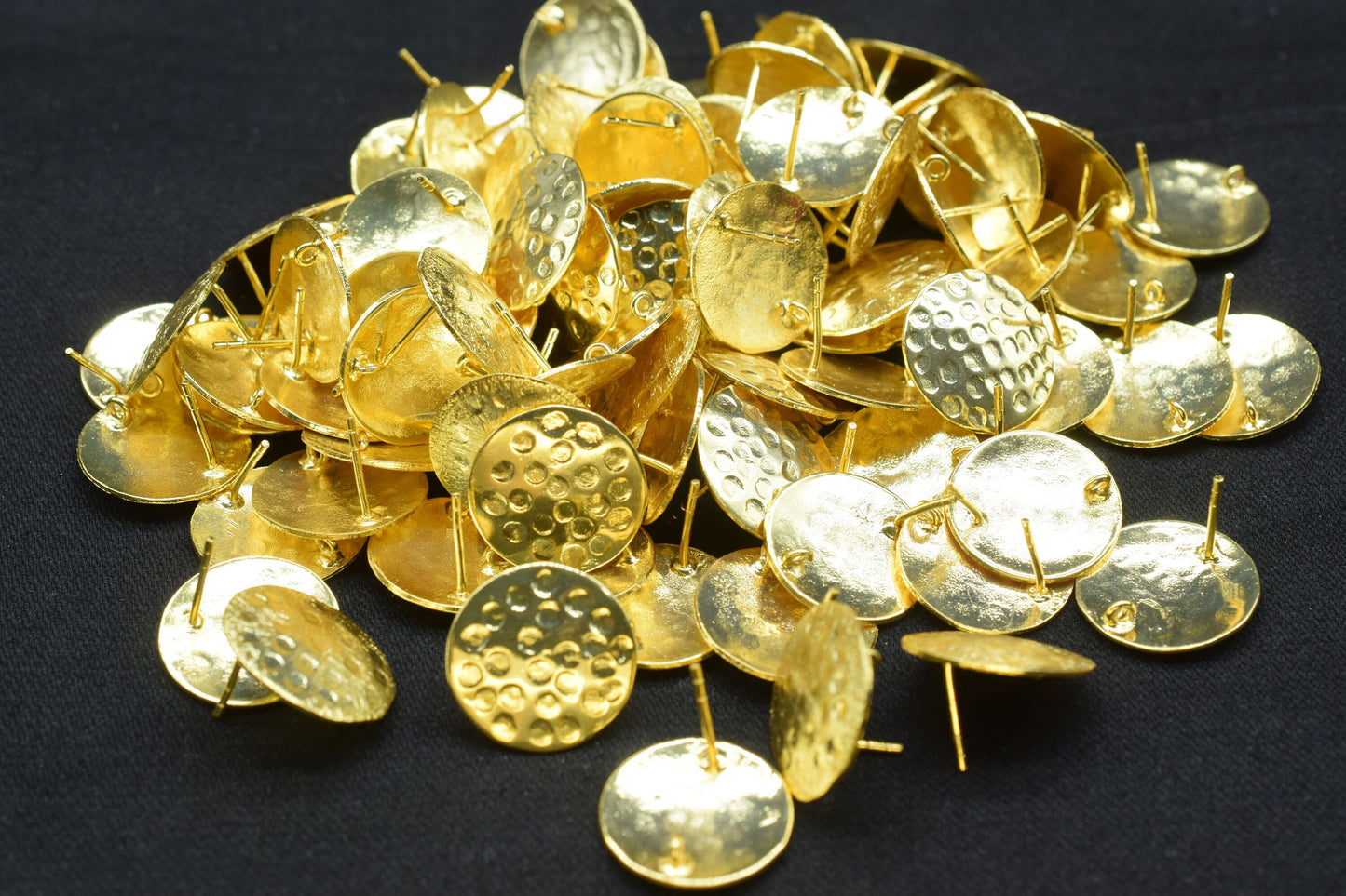 Brass Hammered earring post connector,20mm Round Brass Earring connector,Brass Jewellery,Studs connector,Brass Earring,Wedding Gifts,B'Gifts